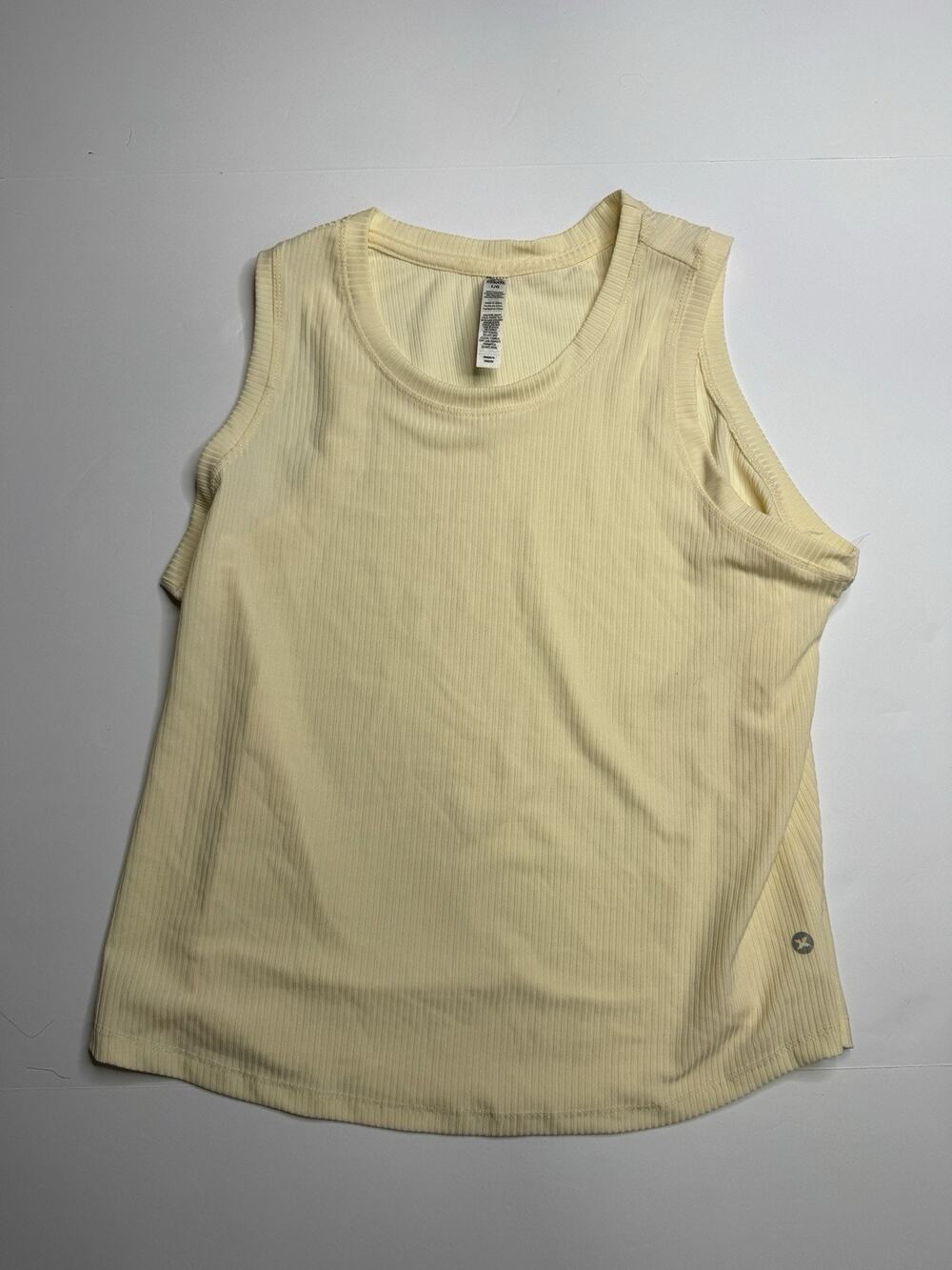 RBX Womens L Cream Ivory Ribbed Tank Top Sleeveless Stretch Athletic Workout Gym - Picture 1 of 4